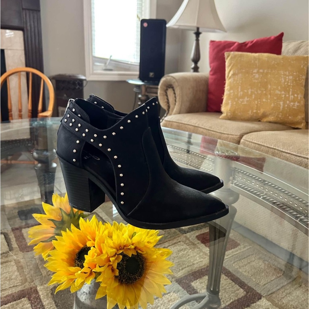 Studded Black Ankle Boots